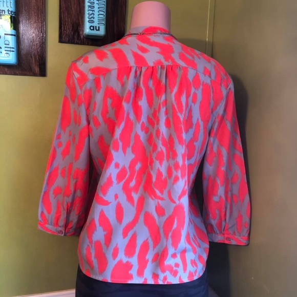 Parker lWomen Blouse Top Print Henley ▪️M - Picture 3 of 12